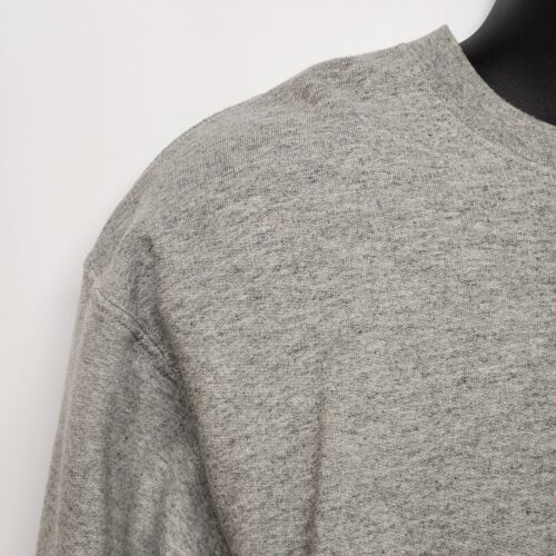 Fruit Of The Loom Gray Crewneck Sweatshirt Men's Large Plain Fleece Ragland