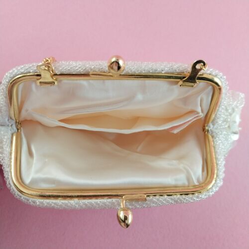 Handmade Hong Kong Beaded Vintage Evening Purse Mini Beads Prisms Sequins 7x4.5"