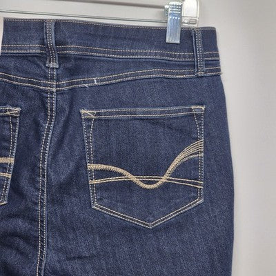 W62 Signature Fit Skinny Boot Cut Blue Denim Jeans Pants Dark Wash Size 14S NWT