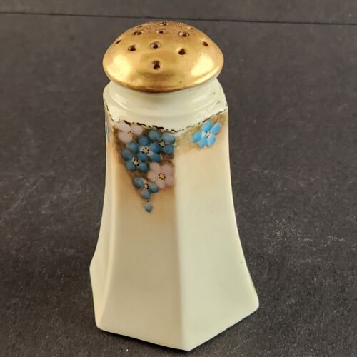 White & Gold Royal Austria Salt & Pepper Shakers Floral Vintage