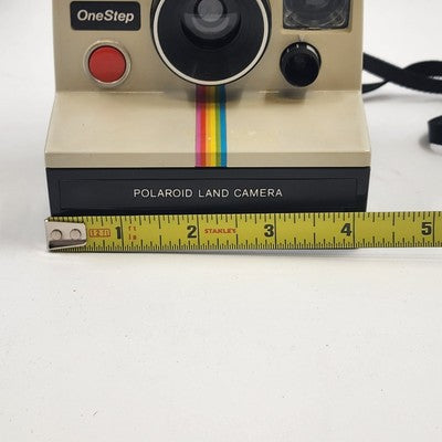 Polaroid Land Camera One Step Focal 600 Flash Rainbow Stripe w Manual Black Case