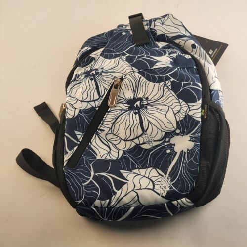 Nevo Rhino Sling Crossbody Backpack Side Bag Blue And White Floral Design NOS