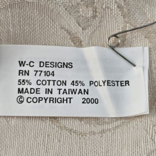 Banquet Size Damask Tablecloth 66" x 104" Beige New W-C Designs PolyCotton