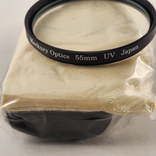 3 Merkury Optics 55mm Lens Filters PL UV FD Soft Case + 3-Piece Digital Care Kit