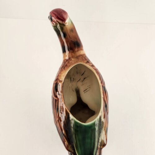 Ceramic American Bisque Pheasant Bird Planter Flower Pot Vintage