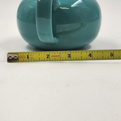 Pristine Blue Green Ceramic Teapot 16oz 4.5"H Glossy Kitchen China Serveware
