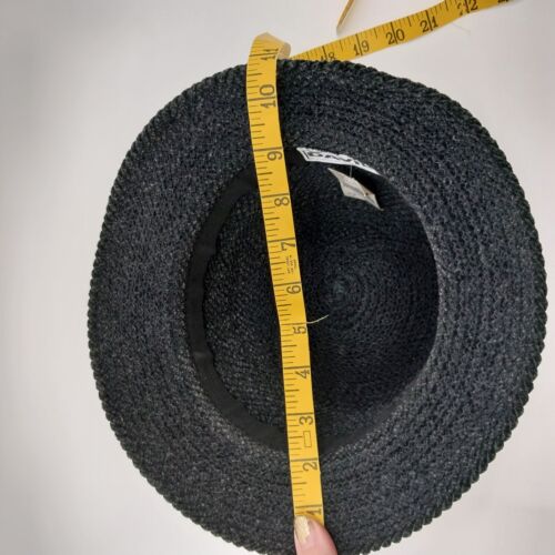 Knit Hat Black Grey Womans Fuzzy Nubby Bucket David's Vintage Headwear Medium 7"