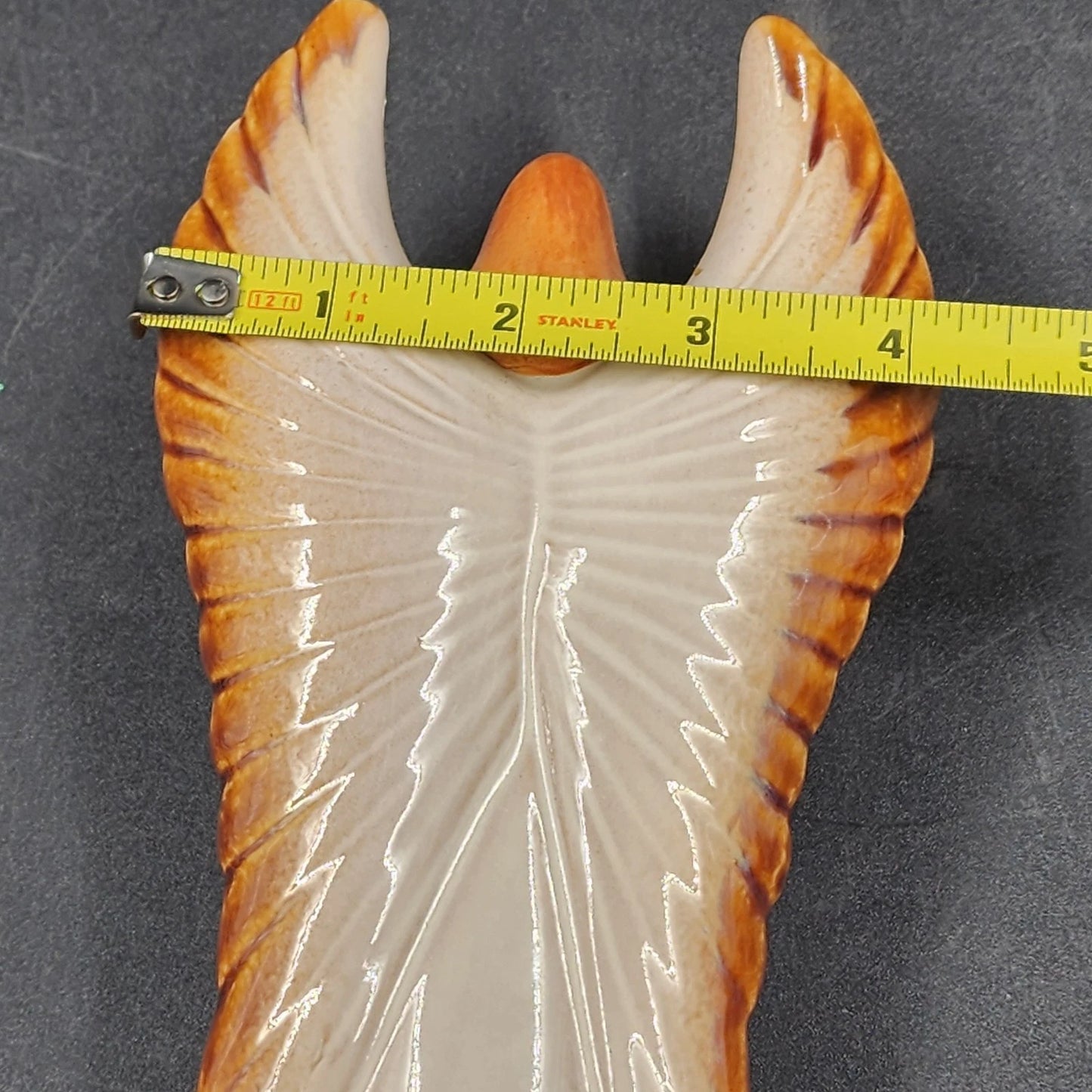 Glazed Ceramic Angel Figurine Holding Book 13" Neutral Cream Brown Home Decor