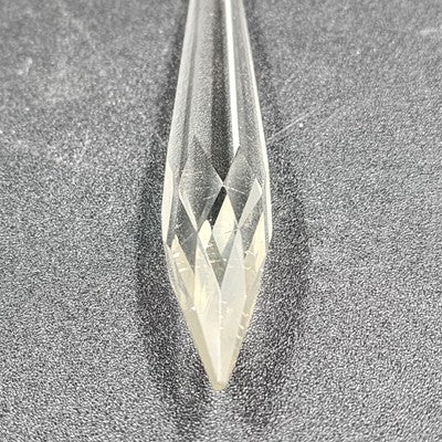 2 Rock Icicle Spear Crystal Glass For Chandelier Prisms Wire Connectors 3.35”