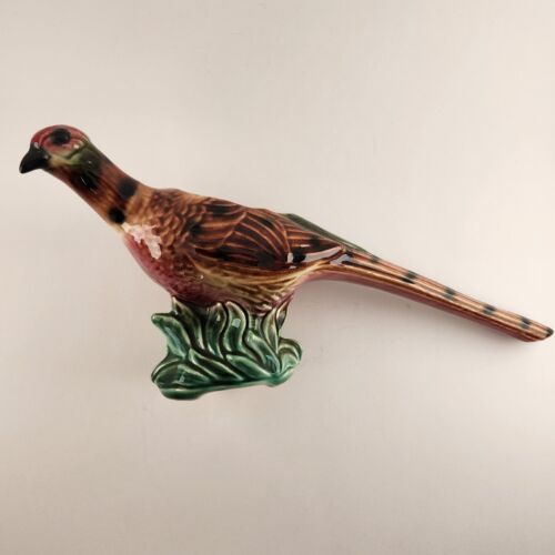 Ceramic American Bisque Pheasant Bird Planter Flower Pot Vintage