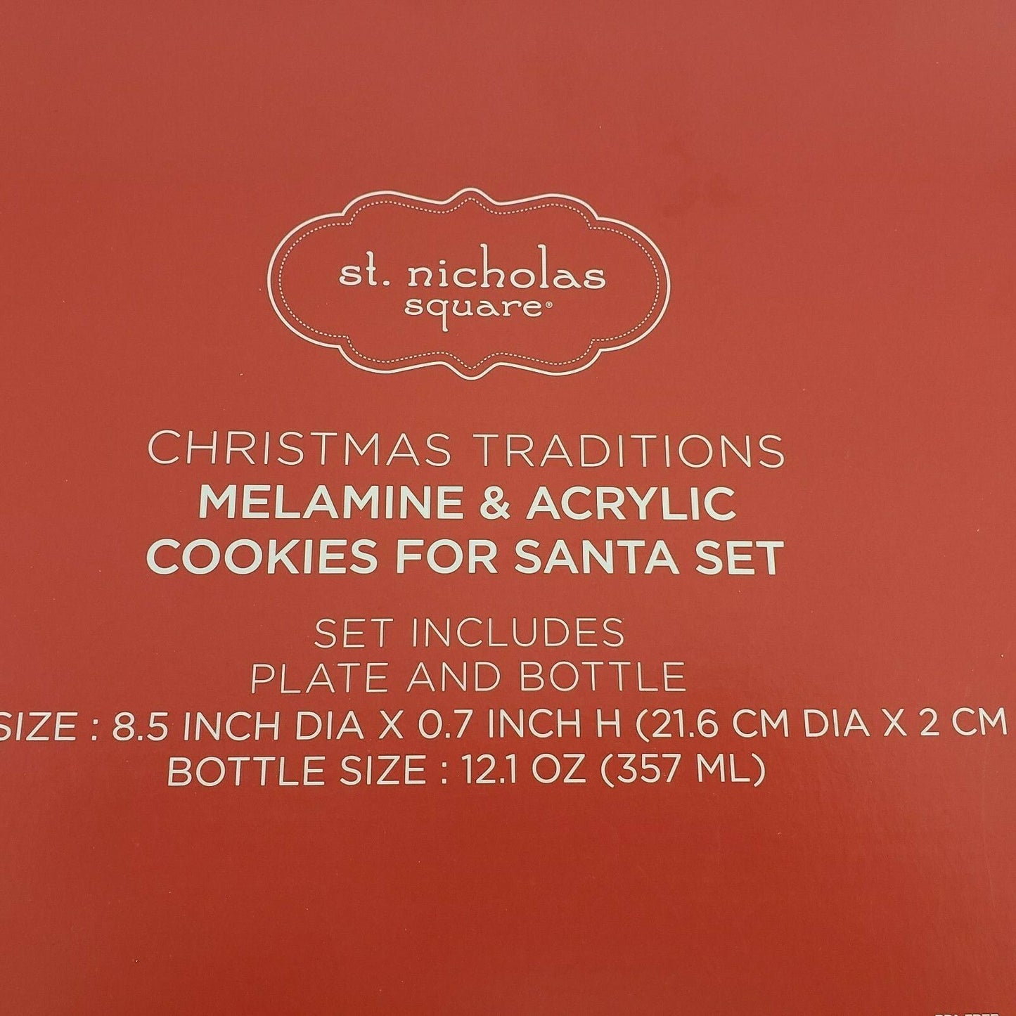 Cookies for Santa St. Nicholas Square Melamine Acrylic Plate Boxed Set Christmas