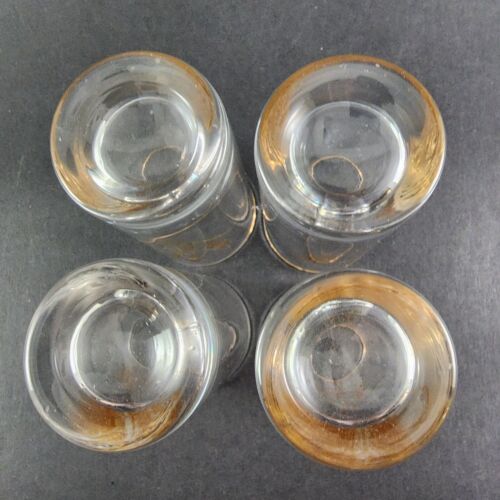 Set 4 Homer Laughlin Golden Wheat Tumblers 4 ounce Heavy Bottom Glasses 4" x 2"