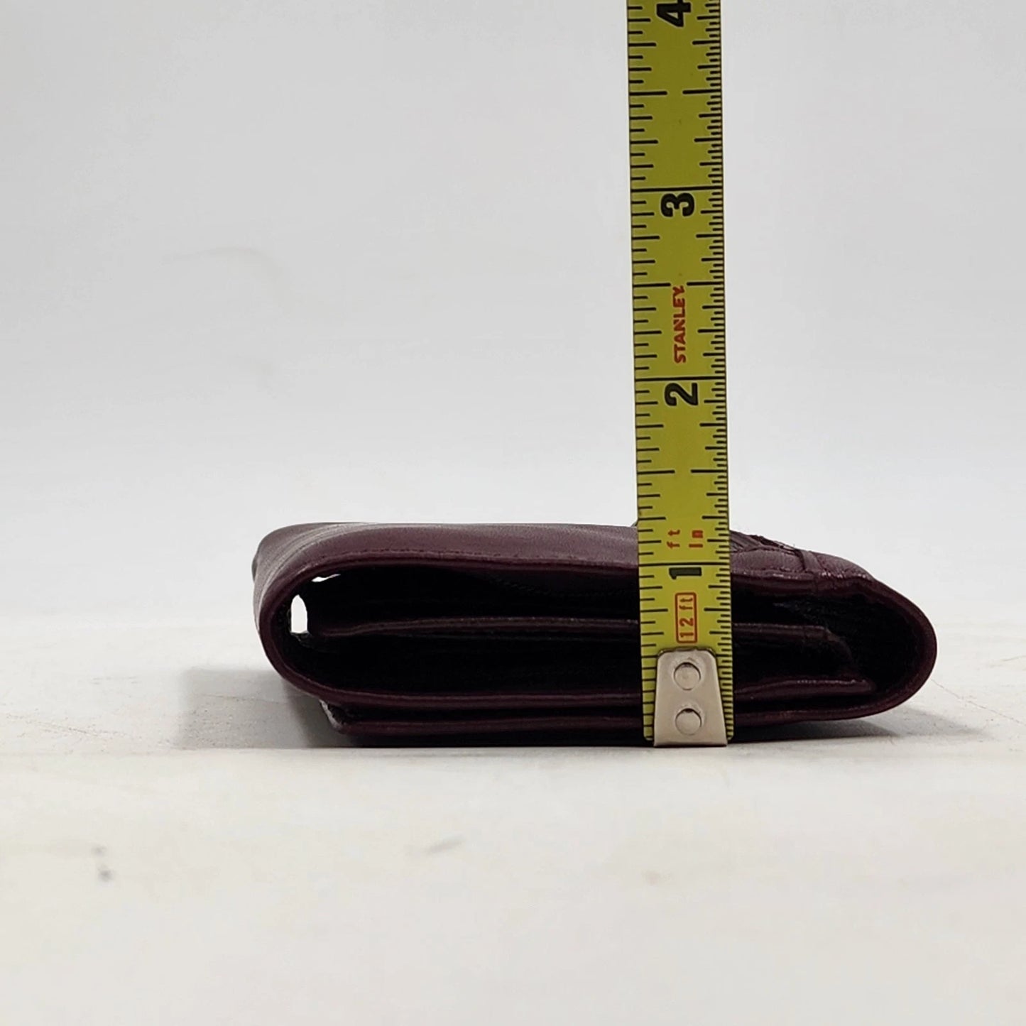 Rolfs Women's Genuine Brown Leather Tri-Fold Wallet Organizer Card Fold-Out Vtg