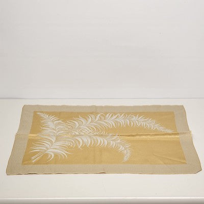 Gold & Beige Damask Brocade Leaf Reversible Table Runner – 24″ × 17″ - Formal Dining