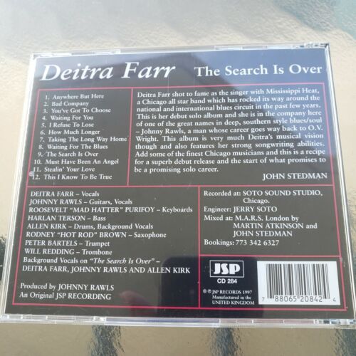 The Search Is Over by Deitra Farr CD 1997 Reissue UK Import Chicago Blues JSP