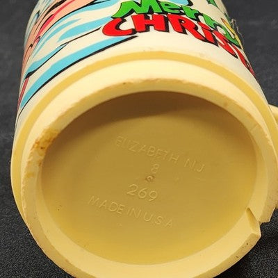 Santa Claus Mug Cup 3.75" Tall HO HO HO MERRY CHRISTMAS Deka Plastic