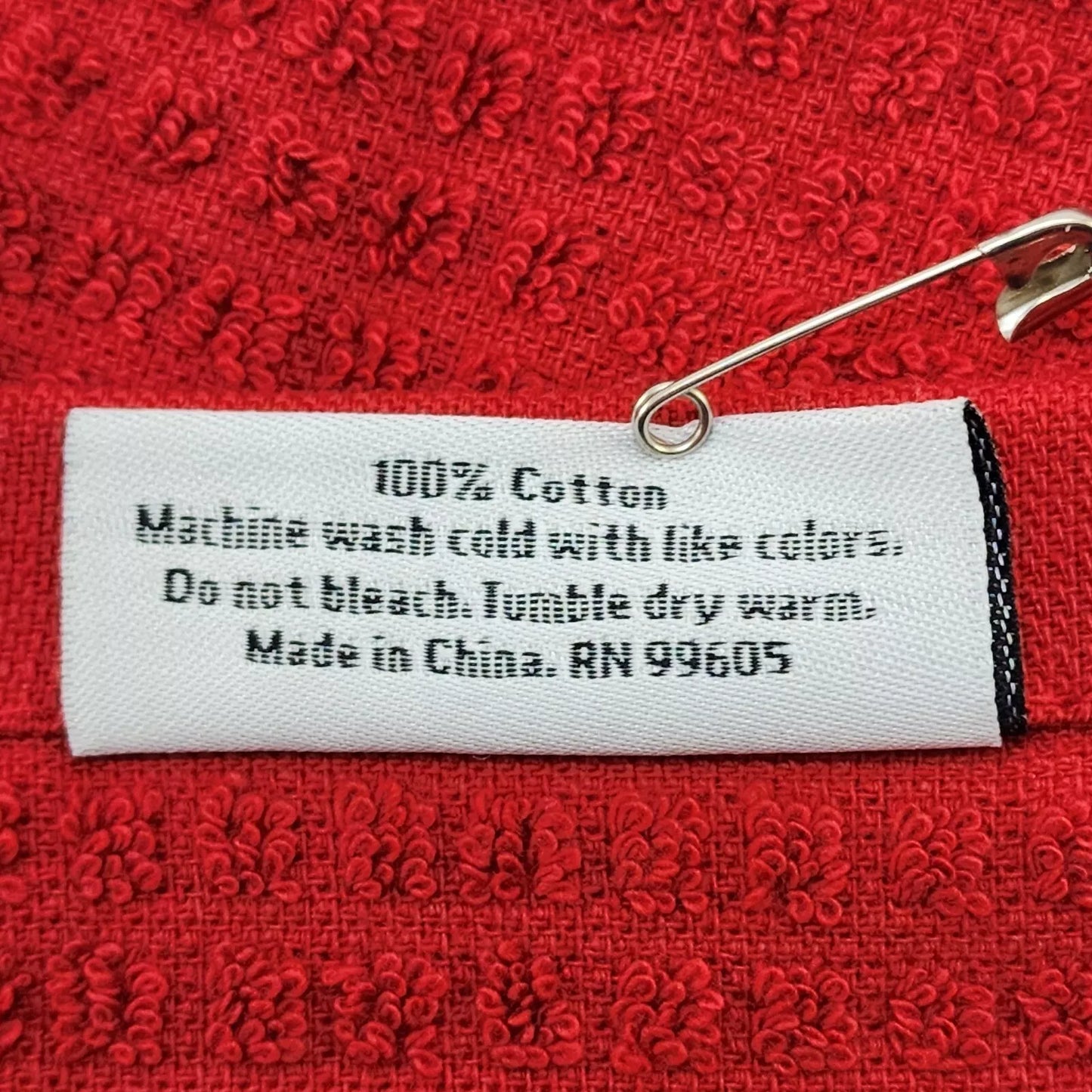 3 Rae Dunn Christmas Red Kitchen Towel Embroidered Peace Joy Believe 100% Cotton