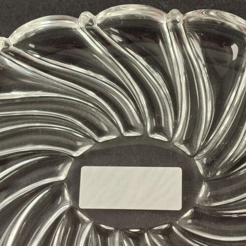 Mikasa Peppermint Clear Sweet Dish 9¼ Inch Oval Swirl Scallop Edge in Box S3503
