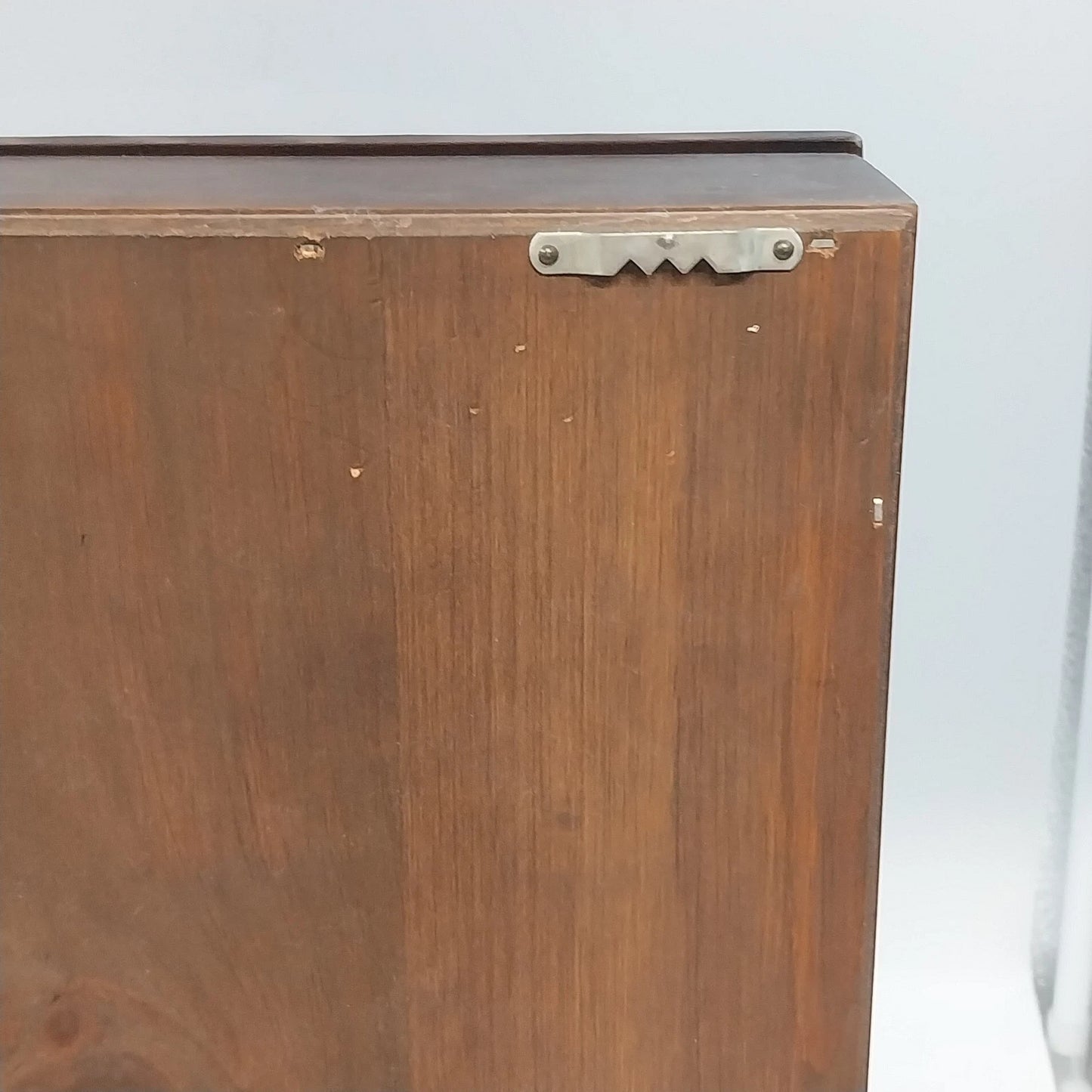 Wood Shadow Box Display Case Glass Door 14 Cubbies Wall Mount 16" Vintage