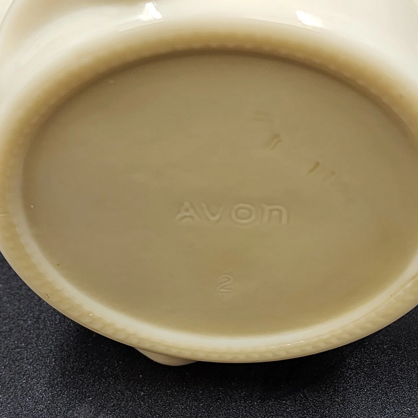 Avon Casey At The Bat Mustache Man Shaving Stein Custard Milk Glass Mug Vintage
