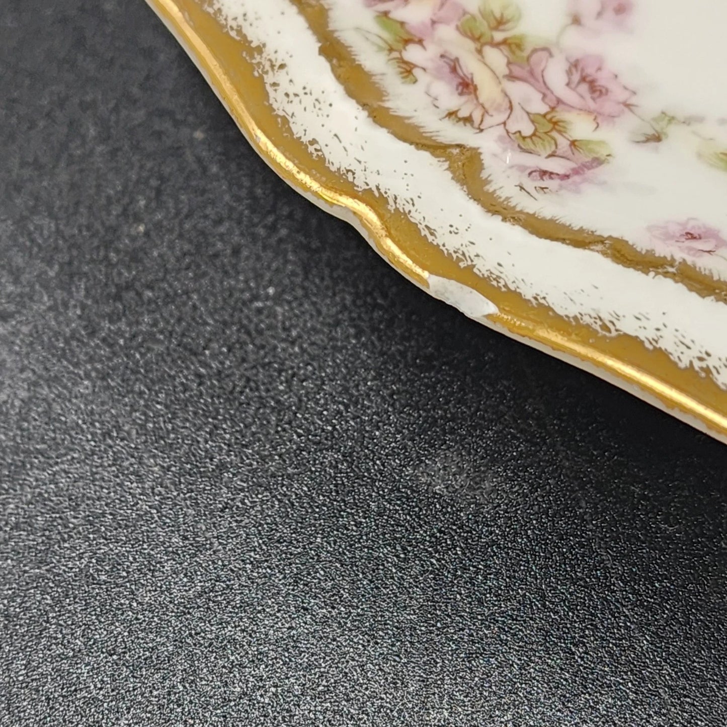 2 Limoges Coupe Salad Plates 7" Schleiger 844 Pink Rose Theodore Haviland France