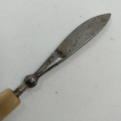 Vanity Manicure Tool Cuticle Pusher Nail Scraper Celluloid Bone Handle Vintage