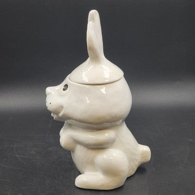 Hocus Pocus Bunny Cookie Jar 2 Piece McCoy 211 Porcelain Rabbit 13.5" H