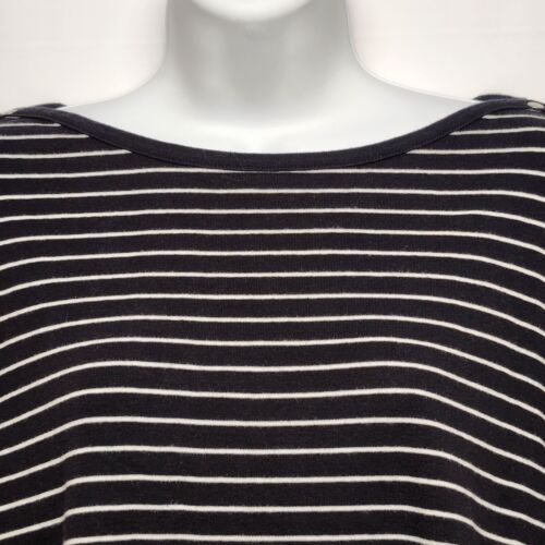Studio Works Women Cotton Black and White Striped Half Sleeve Shirt Size XL