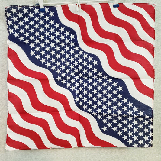 ZANheadgear Bandanna USA Wavy American Flag Cotton 22"x22" One Size