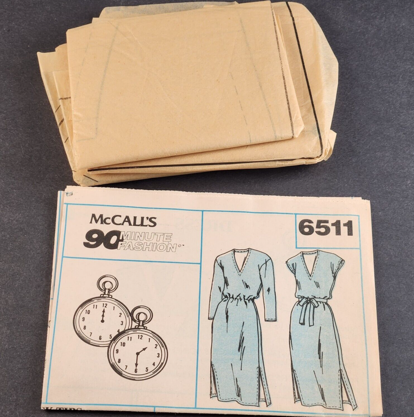 McCall's 6511 Vintage Sewing Pattern Misses Stretch Knit Dress Size Medium