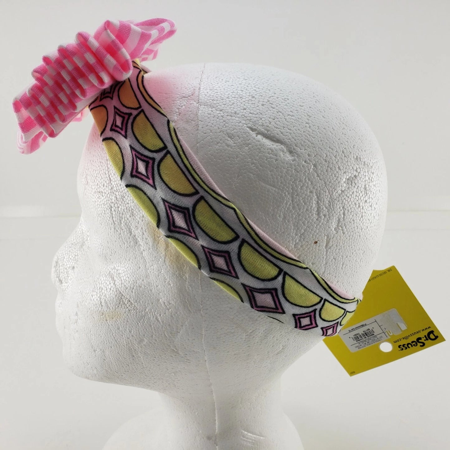Dr Seuss Pink Bow Headbands 2 Pc Colorful Stretch Hair Wrap Child Adult NEW