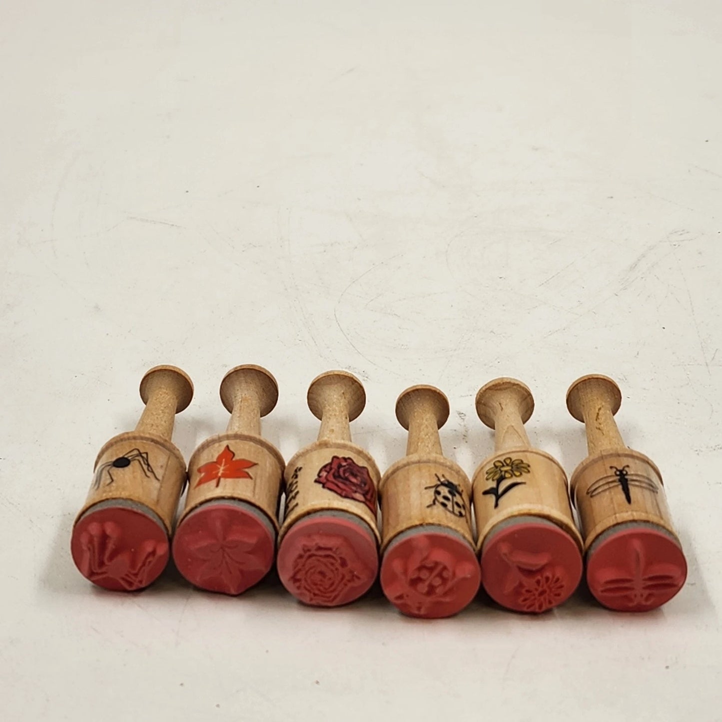 Little Classic Rubber Stamp Set 6 Piece Insects & Flowers Mixed Vintaga Craft