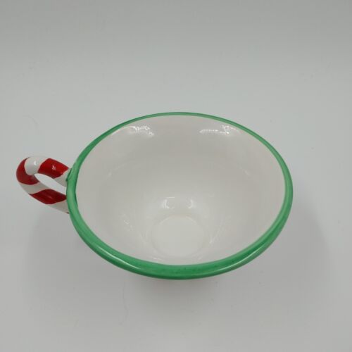 Department 56 Red Green Peppermint Medium Tea Cup Mug NIB 38258 China