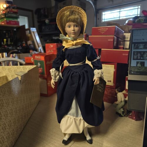 Franklin Heirloom Doll Ribbon & Lace The Milkmaid Porcelain Features Soft Body