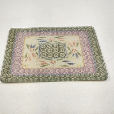 2 Piece Glass Square Trivet Set Temp-Tations by Tara Confetti Kitchen 8" & 7" sq