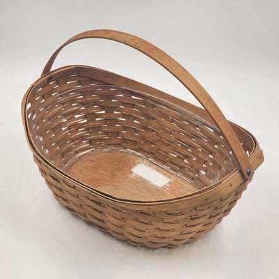 Longaberger Full-Size Maple Brown Crocus Basket w Plastic Protector Liner 2006