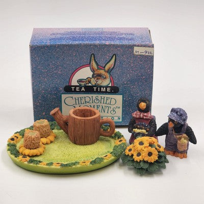 Cherished Moments Collection AT-922 Sunflower Tea Time Tea Set 6" Vintage 1995