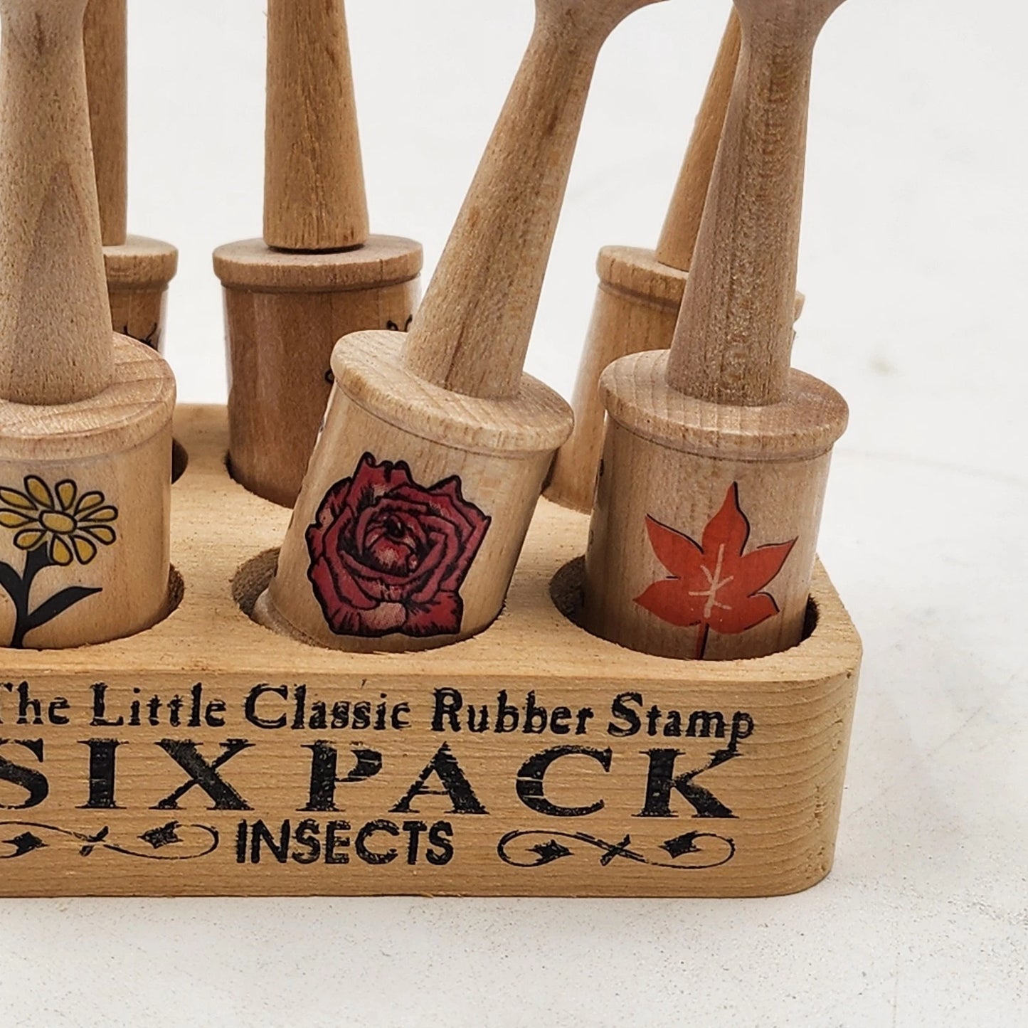 Little Classic Rubber Stamp Set 6 Piece Insects & Flowers Mixed Vintaga Craft