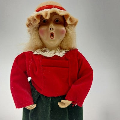 Set of 3 Vintage Christmas Caroler Figurines Man Woman Schoolgirl