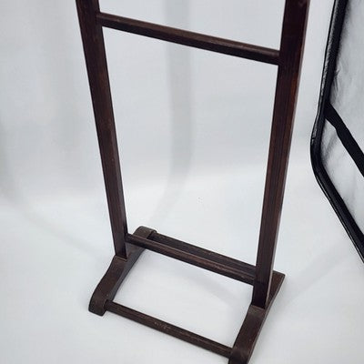 Wood Valet Butler Floor Standing Men's Clothes Suit Wardrobe Rack 45"h x 17"w