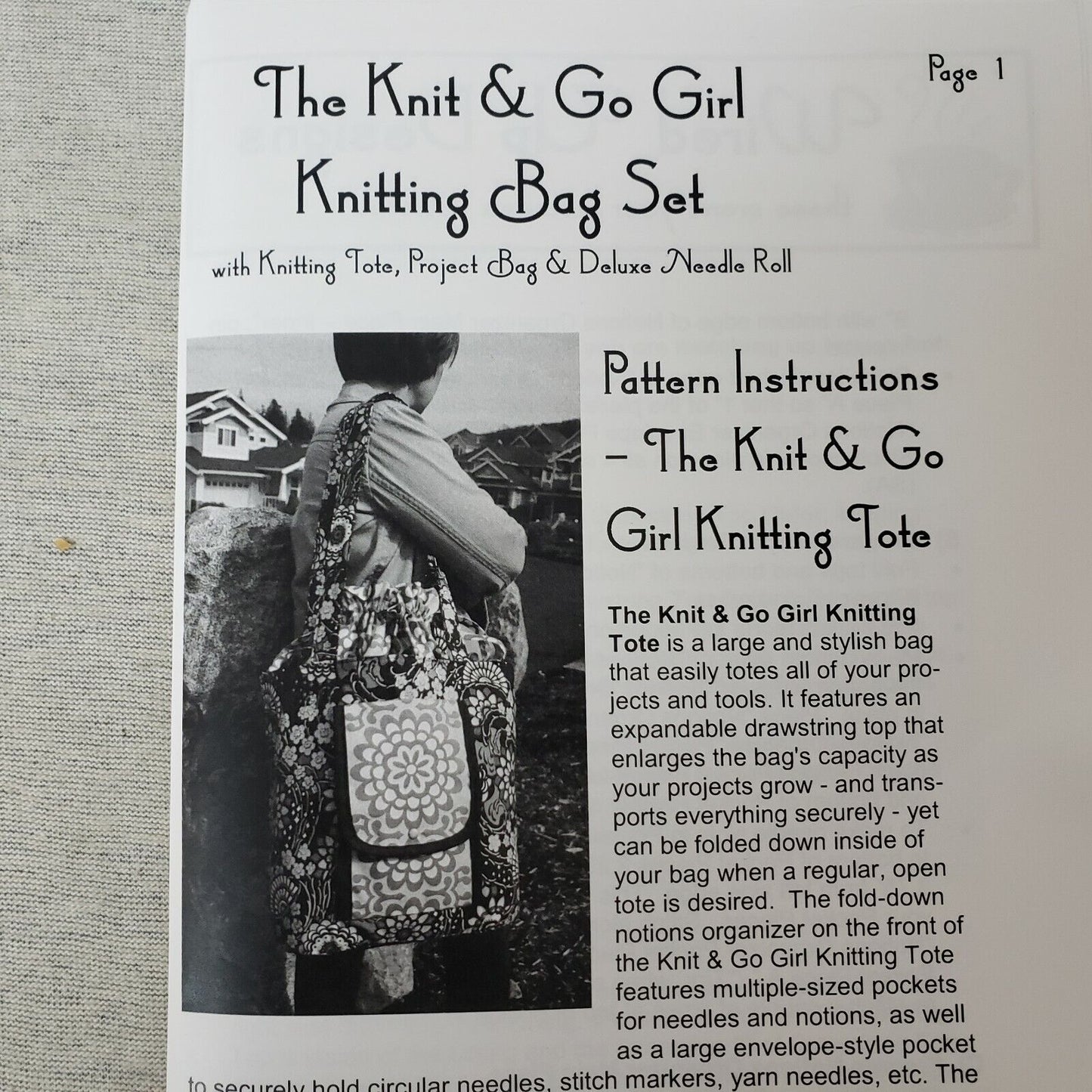 The Knit & Go Girl Knitting Set Knitting Pattern by Wired Up Designs Uncut New