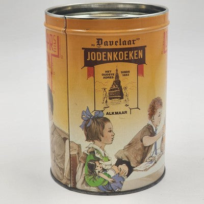 Davelaar Jodenkoeken Dutch Empty Container Metal Tin Jewish Cookies Collectible