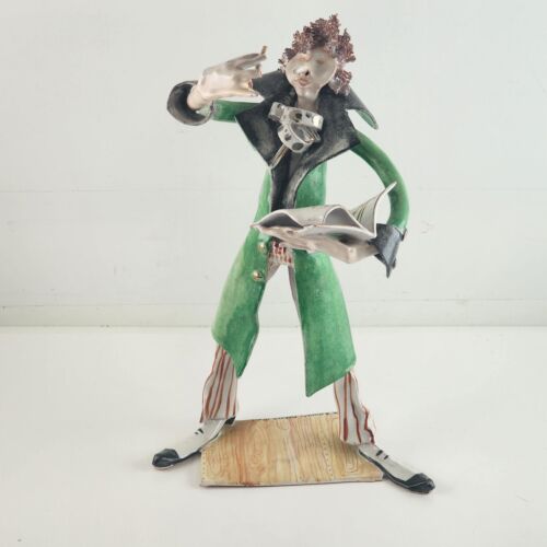 Arnoldo Miniati Ceramic Sculpture Orchestra Maestro Modern Art 10 Inch Tall
