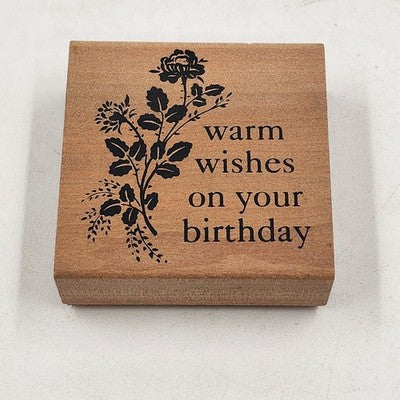 5 Rubber Stamps Warm Wishes Holidays Theme Various Brands Natural Wood