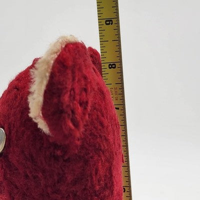1950s Knickerbocker Teddy Bear Red Plush Toy Rubber Nose Button Eyes Collectible