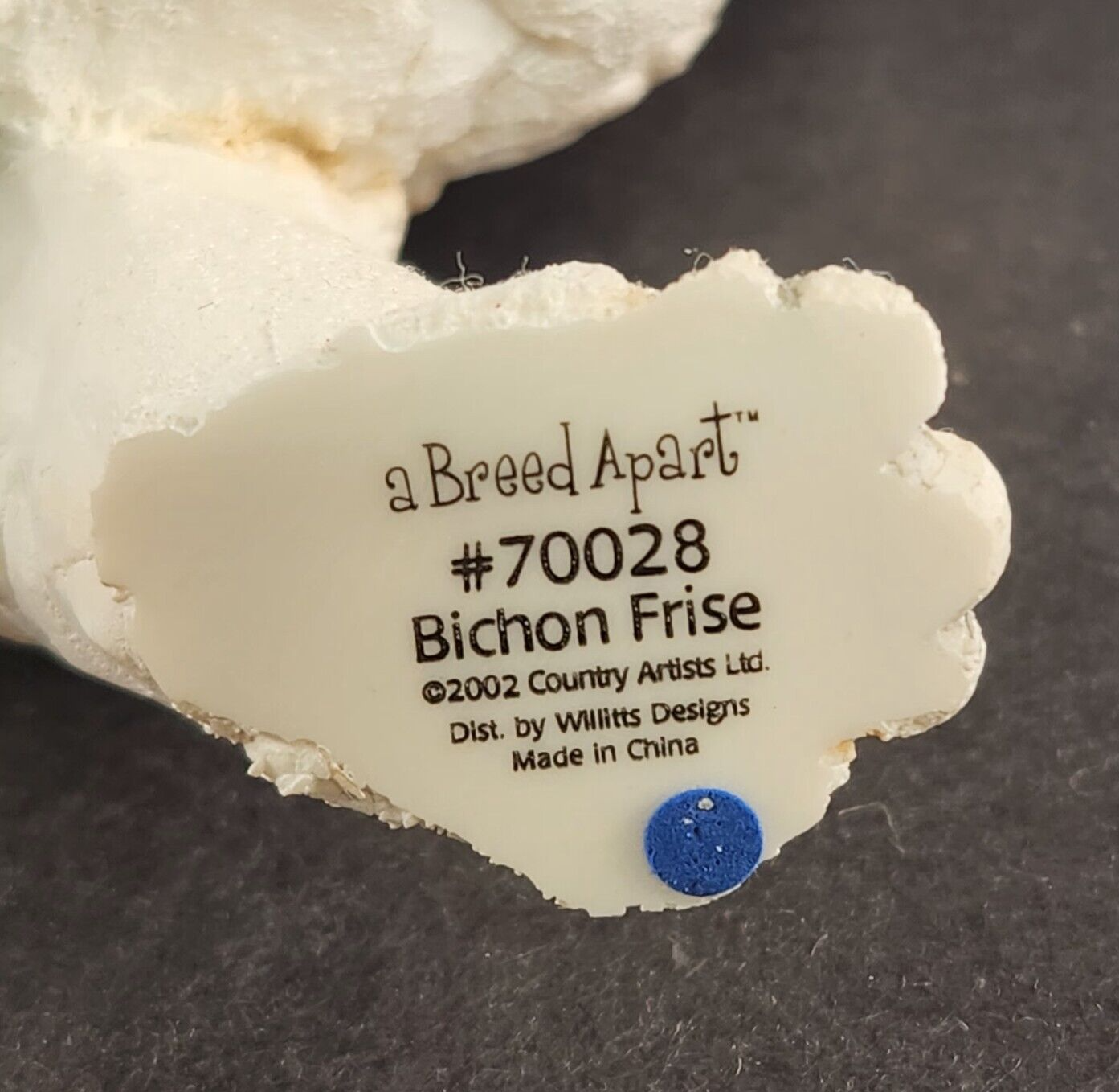 A Breed Apart Bichon Frise Handprinted Heavy Resin Figurine #70028 Vintage