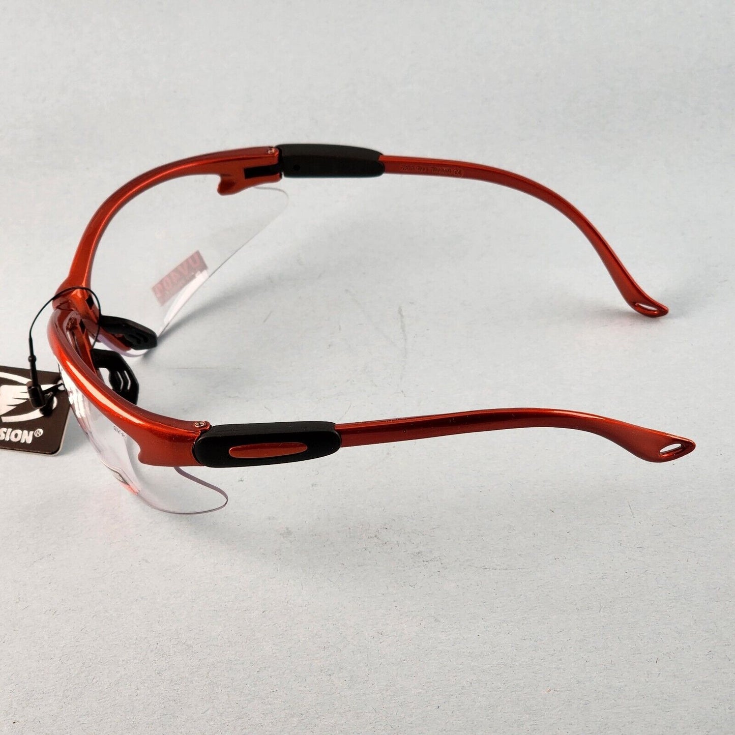 Global Vision Cougar Motorcycle Safety Glasses Orange Clear Lens