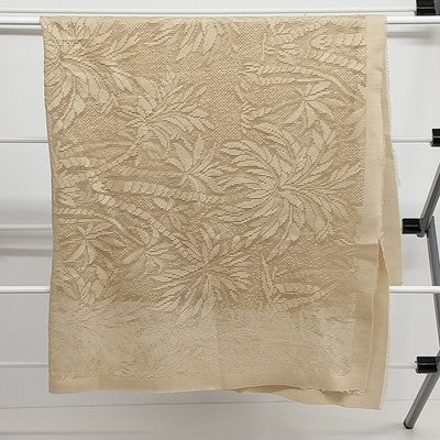 Gold Beige Lace Fabric Tablecloth Cover with Palm Tree Design Motif 34" Square