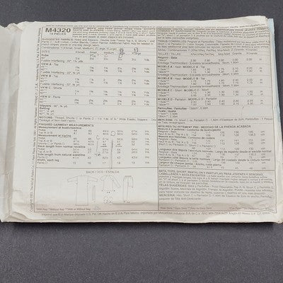 McCall's Crafts 4320 Vtg Sewing Pattern Cut Unisex Sleepwear Multiple Size