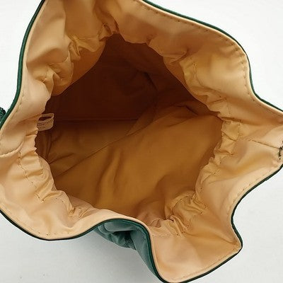 Princess Marcella Borghese Beige & Green Makeup Cosmetic & Craft Drawstring Bag